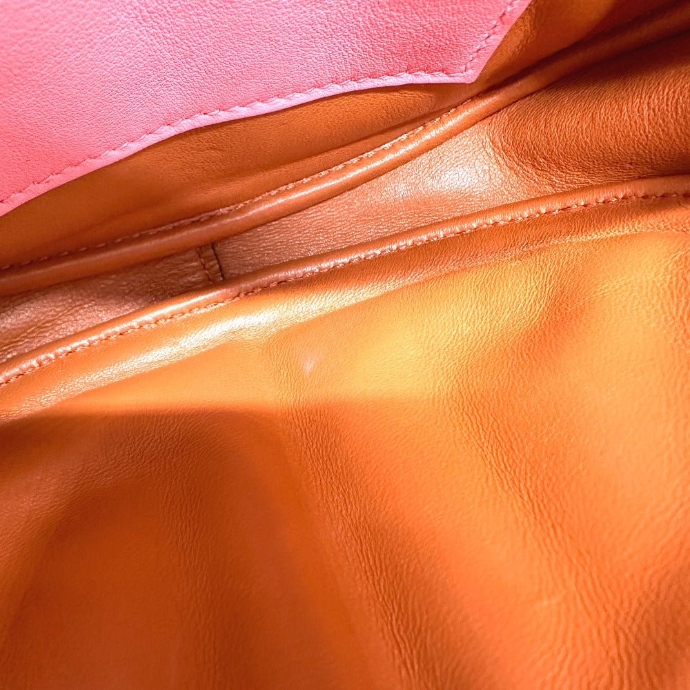 HERMES Waist bag lambskin pink In the loop