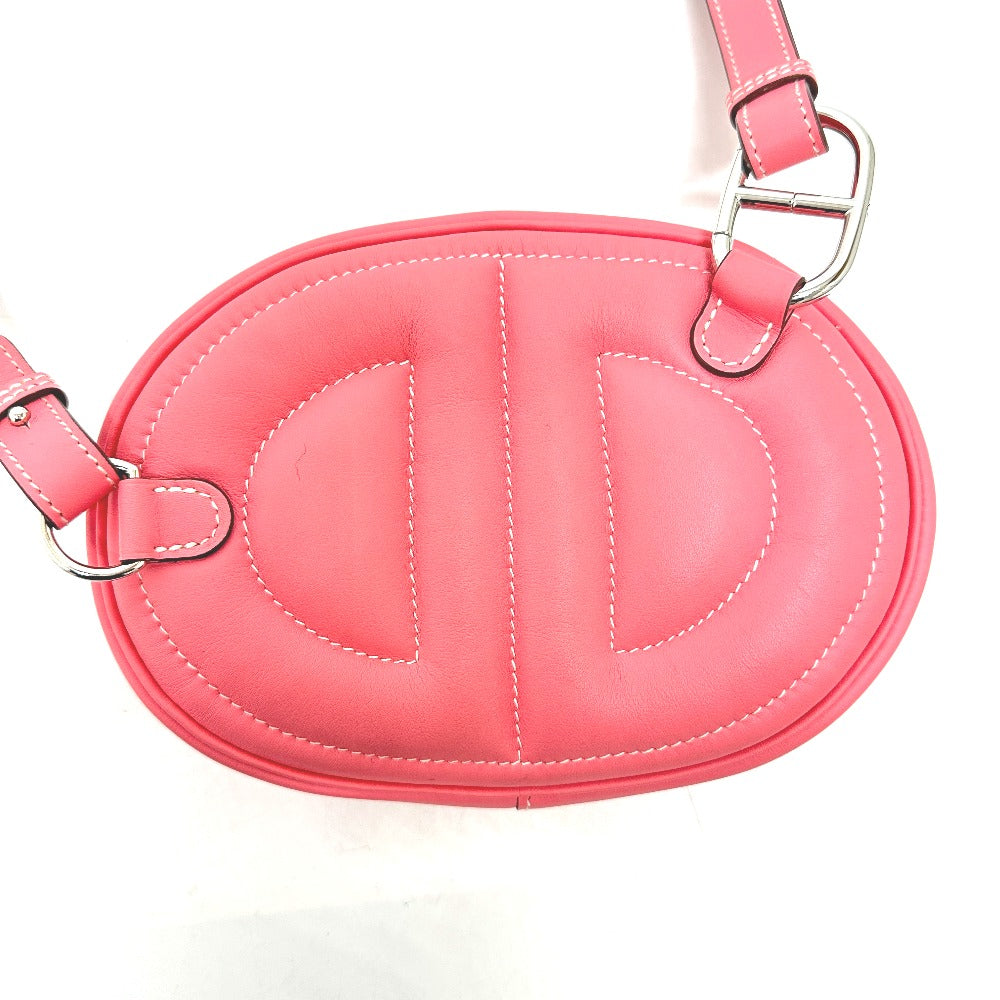 HERMES Waist bag lambskin pink In the loop