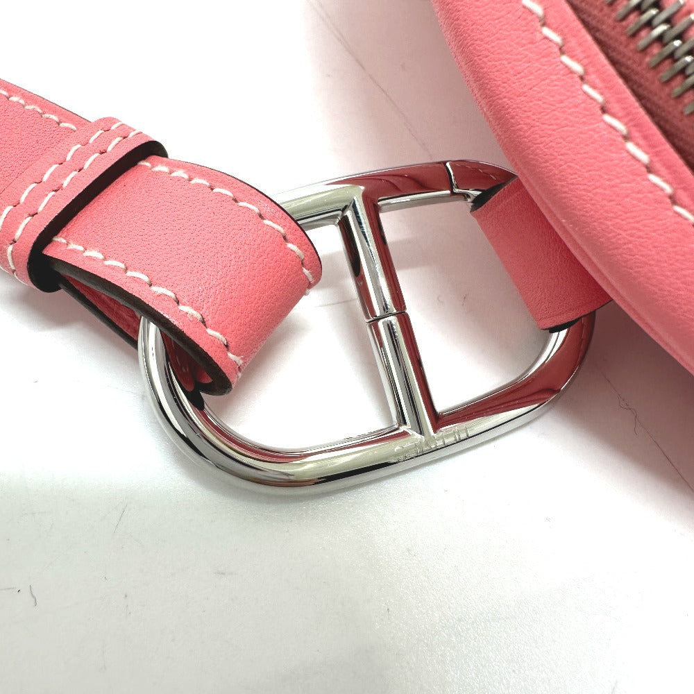 HERMES Waist bag lambskin pink In the loop