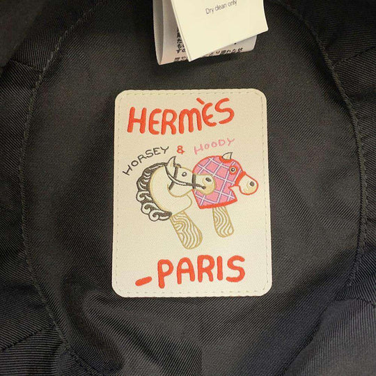 HERMES Calvi Cotton Black Bucket Hat Preloved