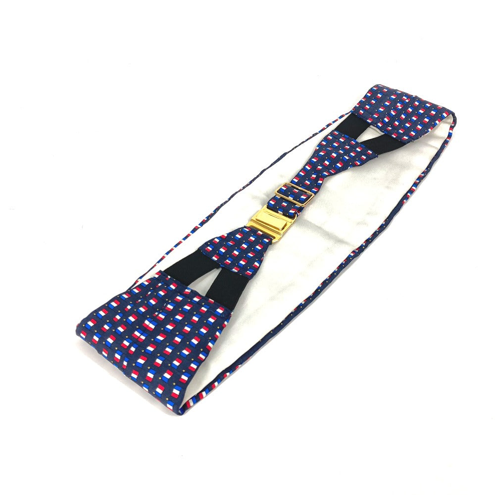 HERMES belt silk blue Accessories Cummer band Women 40 Used Authentic