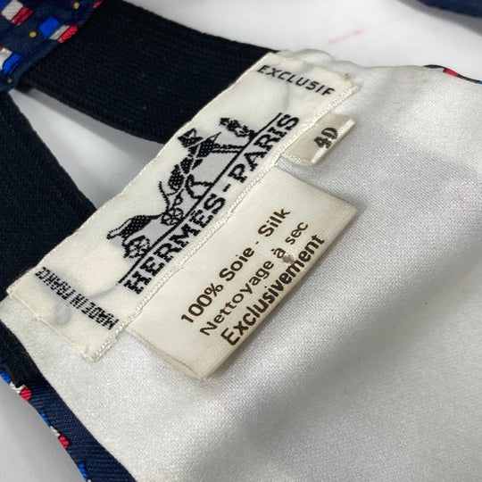 HERMES belt silk blue Accessories Cummer band Women 40 Used Authentic