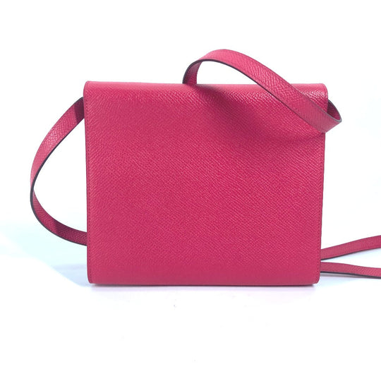HERMES Shoulder Bag Epsom pink bag pochette clic16