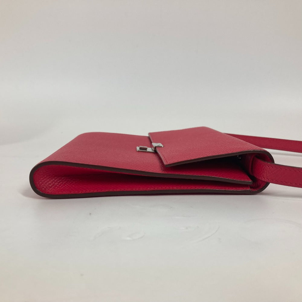 HERMES Shoulder Bag Epsom pink bag pochette clic16