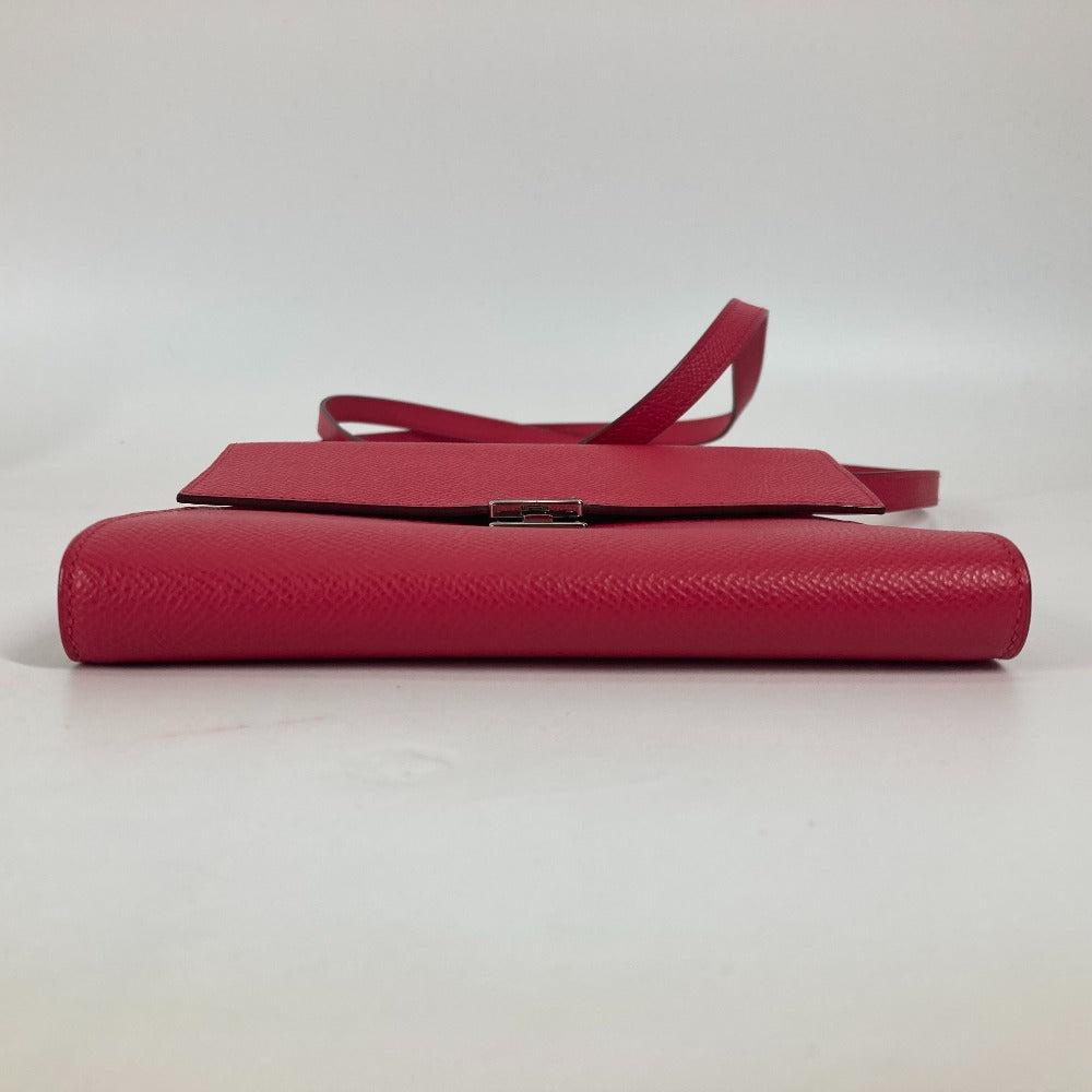 HERMES Shoulder Bag Epsom pink bag pochette clic16