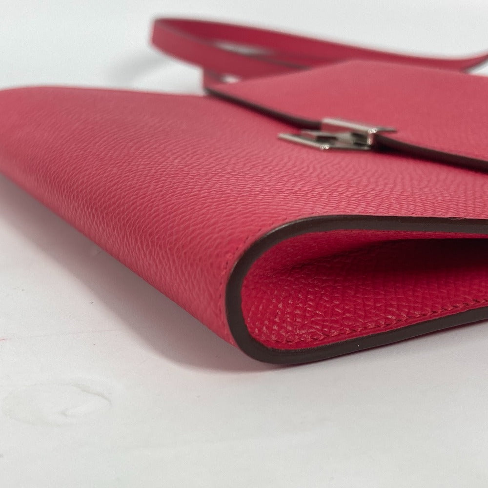 HERMES Shoulder Bag Epsom pink bag pochette clic16