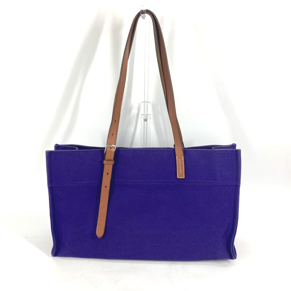HERMES Tote Bag canvas purple Etrivire Elan Women Used Authentic