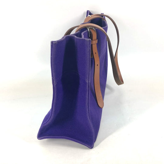 HERMES Tote Bag canvas purple Etrivire Elan Women Used Authentic