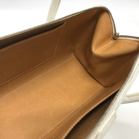 HERMES Handbag Epsom white Pararibbe Bay 27 Women Used Authentic