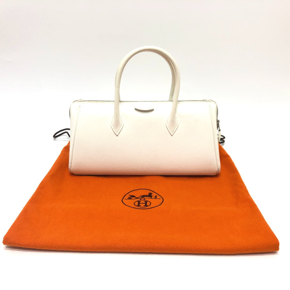 HERMES Handbag Epsom white Pararibbe Bay 27 Women Used Authentic