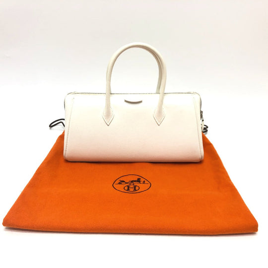 HERMES Handbag Epsom white Pararibbe Bay 27 Women Used Authentic