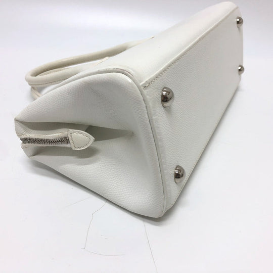 HERMES Handbag Epsom white Pararibbe Bay 27 Women Used Authentic