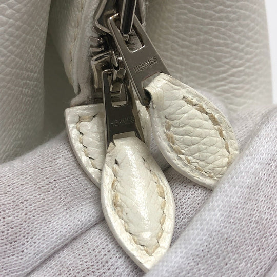 HERMES Handbag Epsom white Pararibbe Bay 27 Women Used Authentic