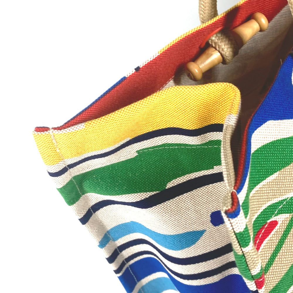 HERMES Shoulder Bag canvas multicolor beach bag bag Farniente Women Used Authentic