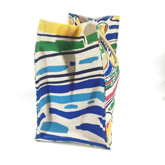 HERMES Shoulder Bag canvas multicolor beach bag bag Farniente Women Used Authentic