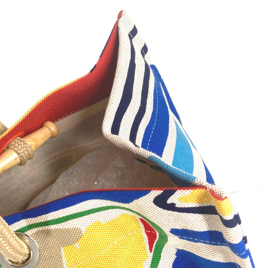 HERMES Shoulder Bag canvas multicolor beach bag bag Farniente Women Used Authentic