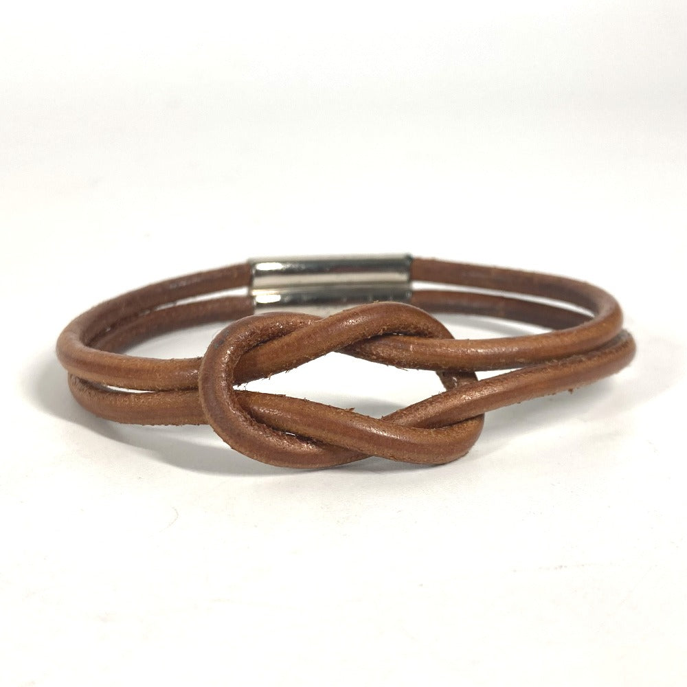 HERMES bracelet leather Brown Herculed unisex(Unisex) Used Authentic