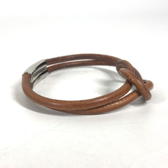 HERMES bracelet leather Brown Herculed unisex(Unisex) Used Authentic