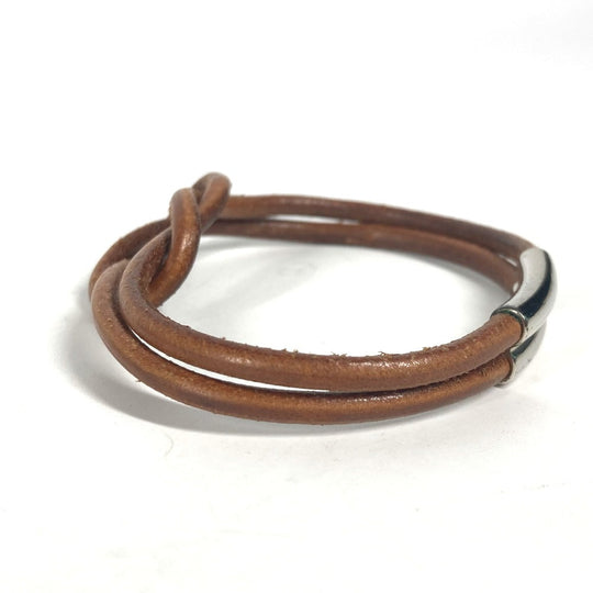HERMES bracelet leather Brown Herculed unisex(Unisex) Used Authentic