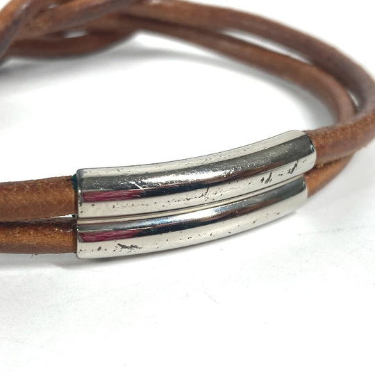 HERMES bracelet leather Brown Herculed unisex(Unisex) Used Authentic