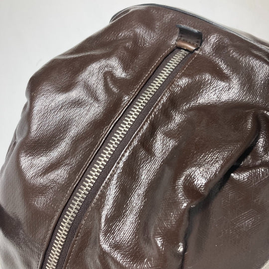 HERMES Boston Duffel bag Coated canvas Brown Bag Shoulder Bag Arion 60 mens Used Authentic