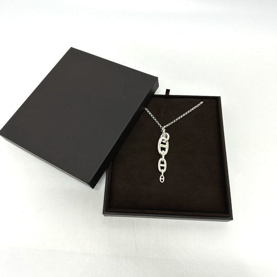 HERMES Necklace SV925 Silver Ungenerous Women Used Authentic