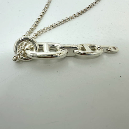 HERMES Necklace SV925 Silver Ungenerous Women Used Authentic