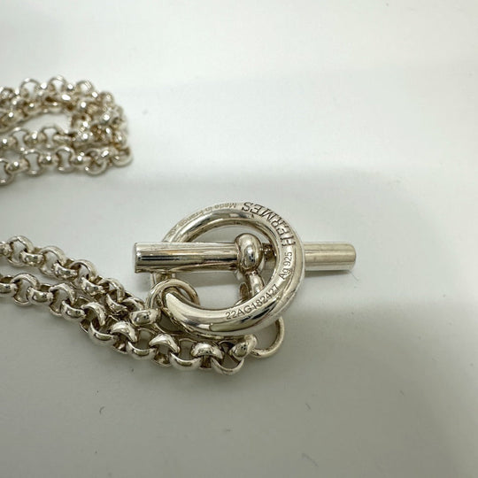 HERMES Necklace SV925 Silver Ungenerous Women Used Authentic