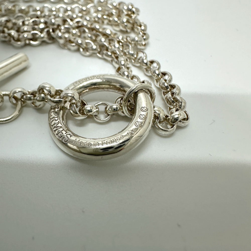 HERMES Necklace SV925 Silver Ungenerous Women Used Authentic