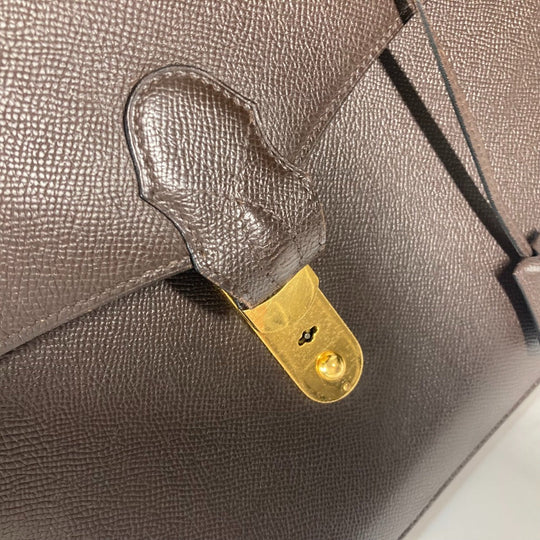 HERMES Business bag leather Brown Briefcase Terrill mens Used Authentic