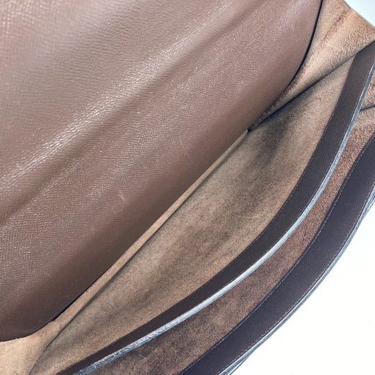 HERMES Business bag leather Brown Briefcase Terrill mens Used Authentic