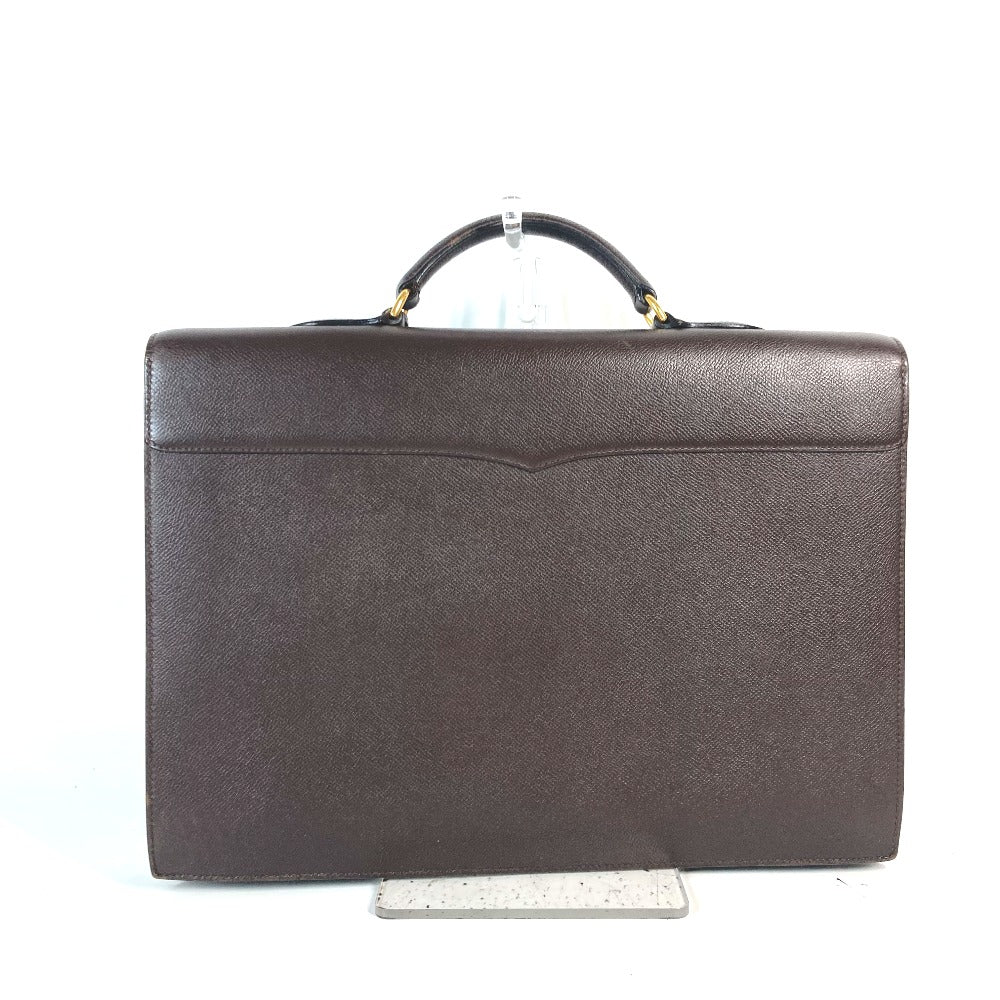 HERMES Business bag leather Brown Briefcase Terrill mens Used Authentic