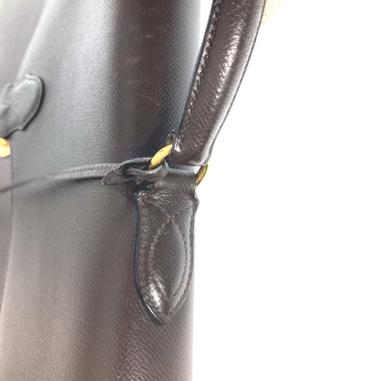 HERMES Business bag leather Brown Briefcase Terrill mens Used Authentic