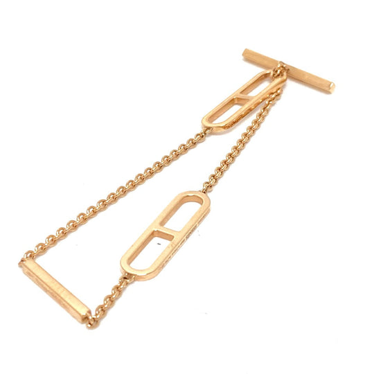 HERMES bracelet 18K Pink Gold gold K18PG Ever Chaine Women Used Authentic