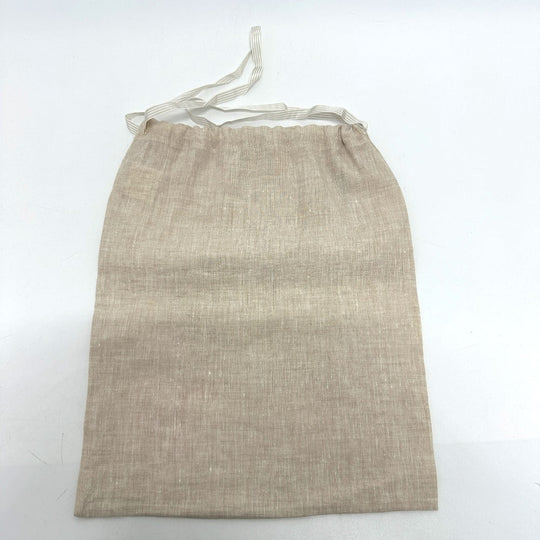 HERMES Pouch hemp beige H embroidery Women Used Authentic