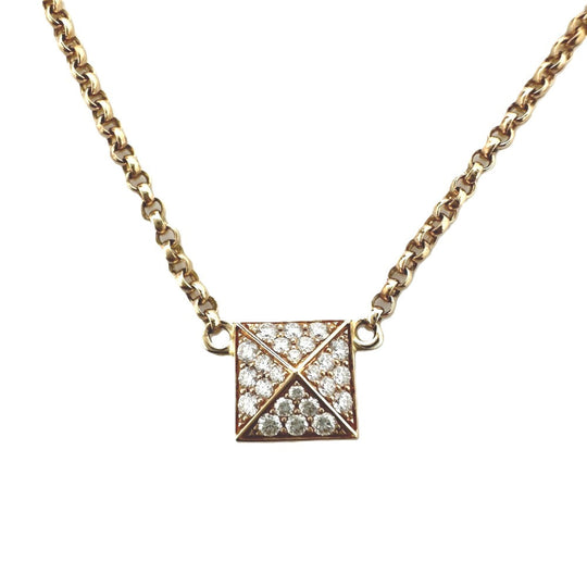 HERMES Necklace H223205B 0040 18K Pink Gold gold Hermes Crew de H PM Women Used Authentic