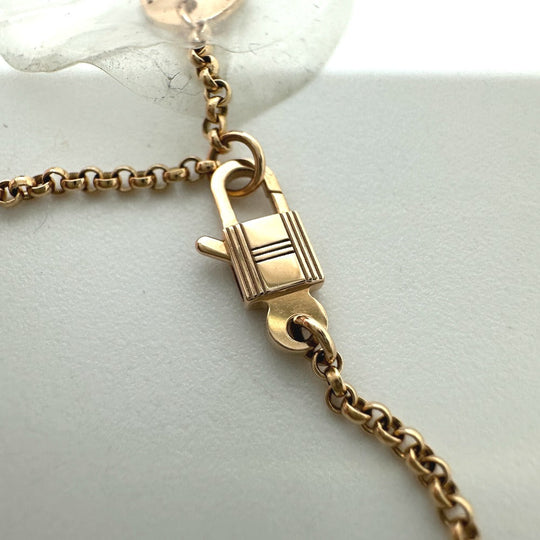 HERMES Necklace H223205B 0040 18K Pink Gold gold Hermes Crew de H PM Women Used Authentic