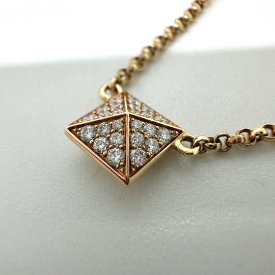 HERMES Necklace H223205B 0040 18K Pink Gold gold Hermes Crew de H PM Women Used Authentic
