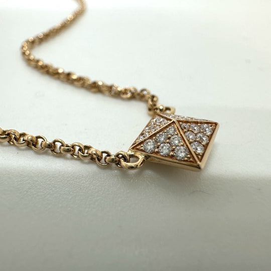 HERMES Necklace H223205B 0040 18K Pink Gold gold Hermes Crew de H PM Women Used Authentic