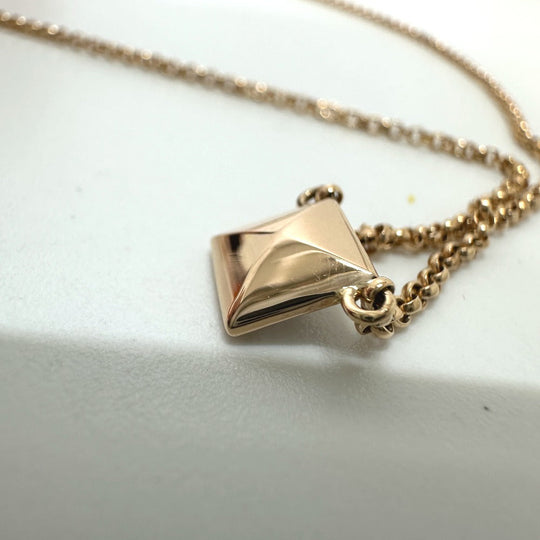 HERMES Necklace H223205B 0040 18K Pink Gold gold Hermes Crew de H PM Women Used Authentic