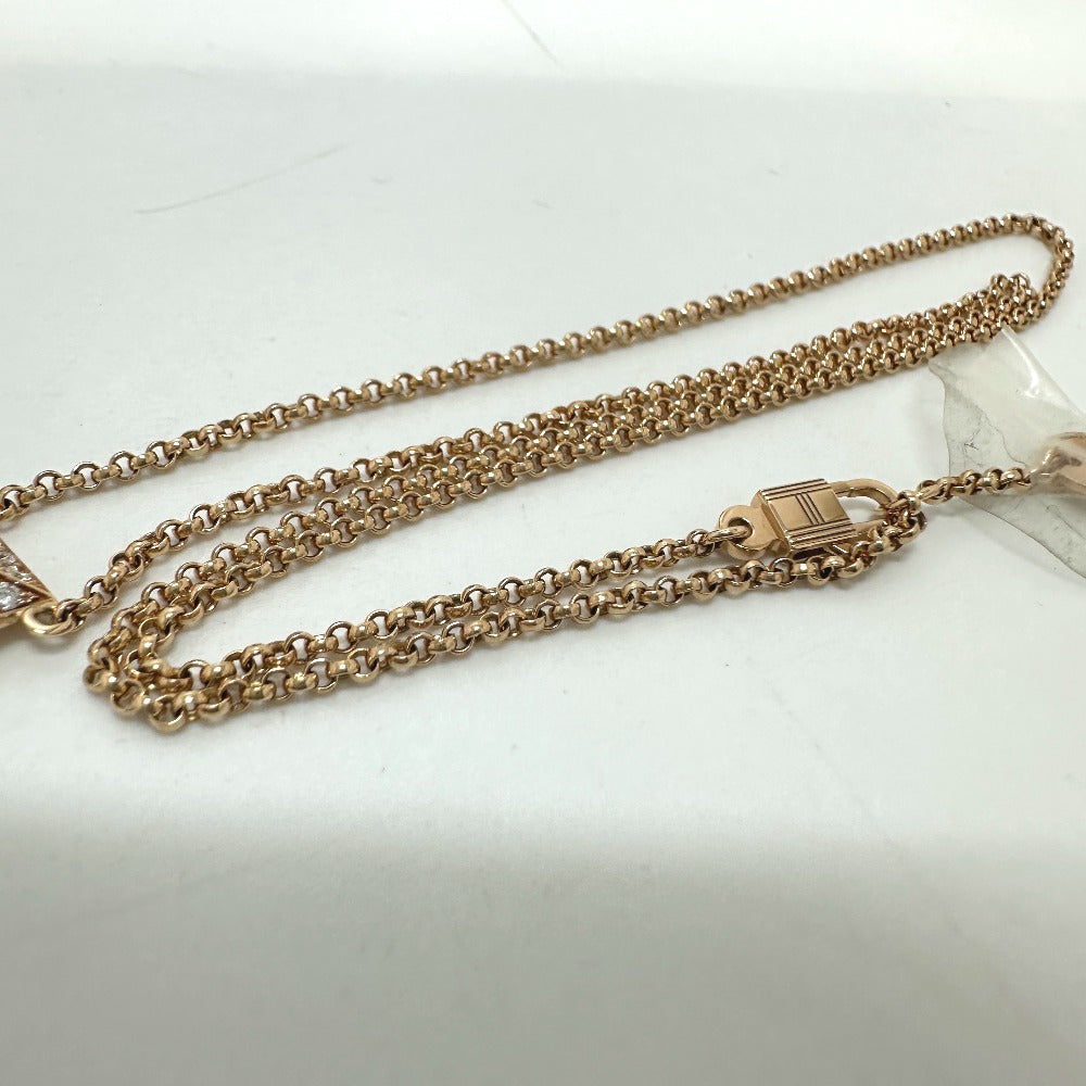 HERMES Necklace H223205B 0040 18K Pink Gold gold Hermes Crew de H PM Women Used Authentic