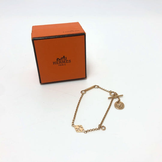 HERMES bracelet 18K Pink Gold gold Bracelet Gunbird Clou de Sel Women Used Authentic