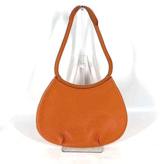 HERMES Shoulder Bag leather Orange Kakawet Women Used Authentic