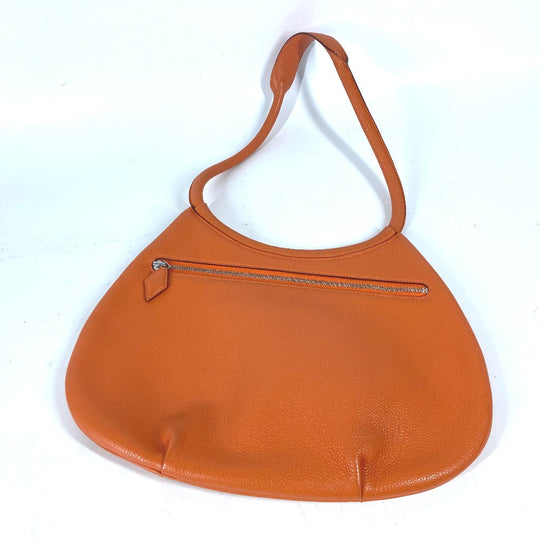 HERMES Shoulder Bag leather Orange Kakawet Women Used Authentic
