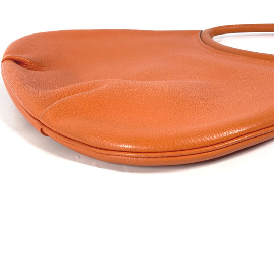 HERMES Shoulder Bag leather Orange Kakawet Women Used Authentic