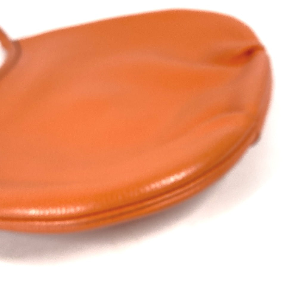 HERMES Shoulder Bag leather Orange Kakawet Women Used Authentic