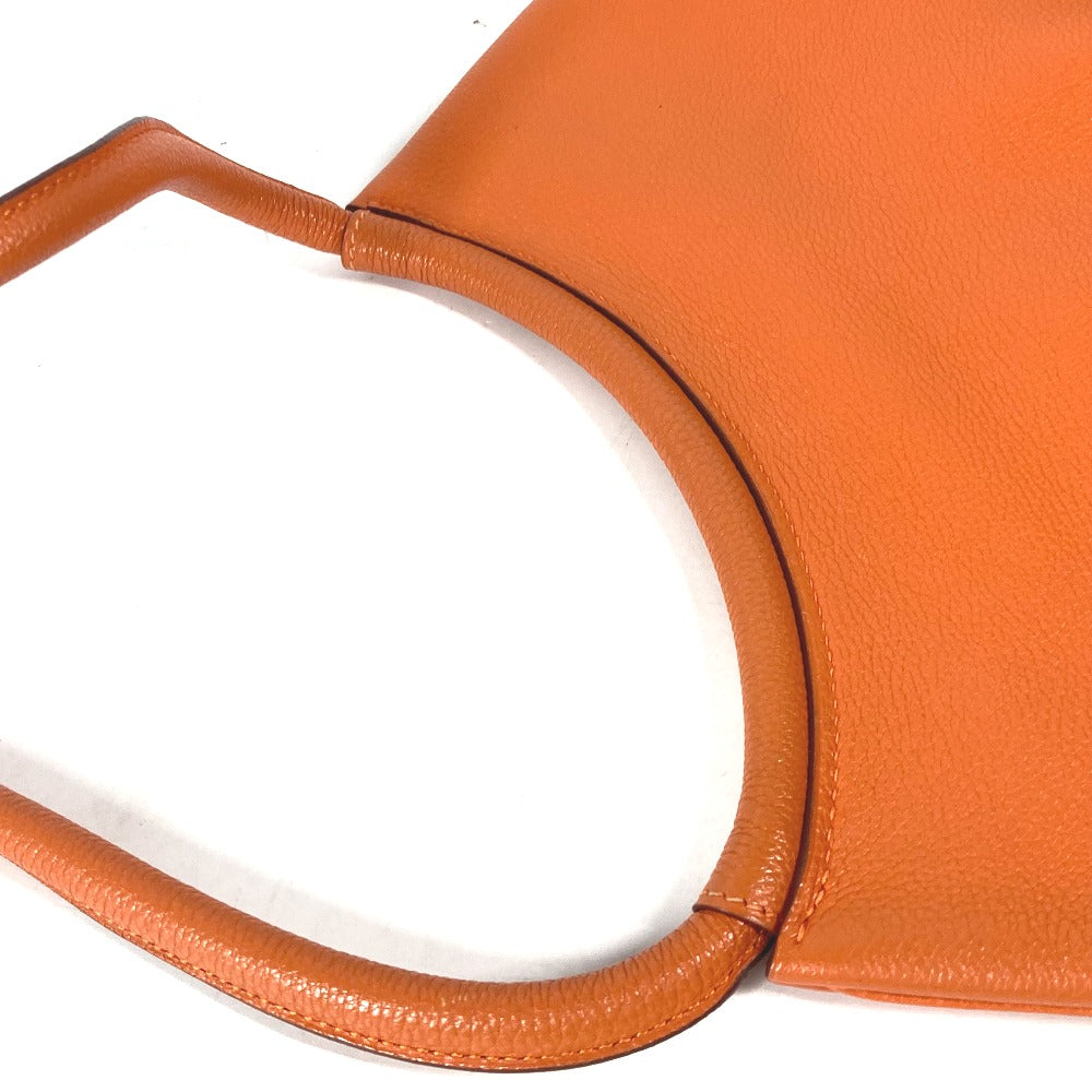 HERMES Shoulder Bag leather Orange Kakawet Women Used Authentic