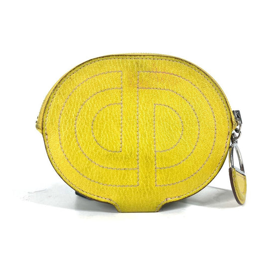 HERMES Coin case Shave yellow In the loop Women Used Authentic
