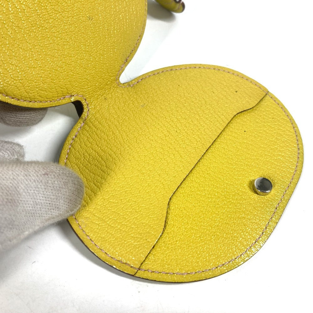 HERMES Coin case Shave yellow In the loop Women Used Authentic