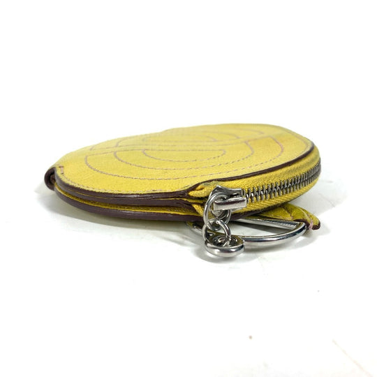 HERMES Coin case Shave yellow In the loop Women Used Authentic